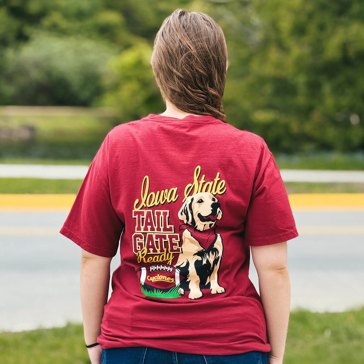 Comfort Wash Cyclones Script Cardinal Tailgate Ready Short Sleeve T-Shirt back